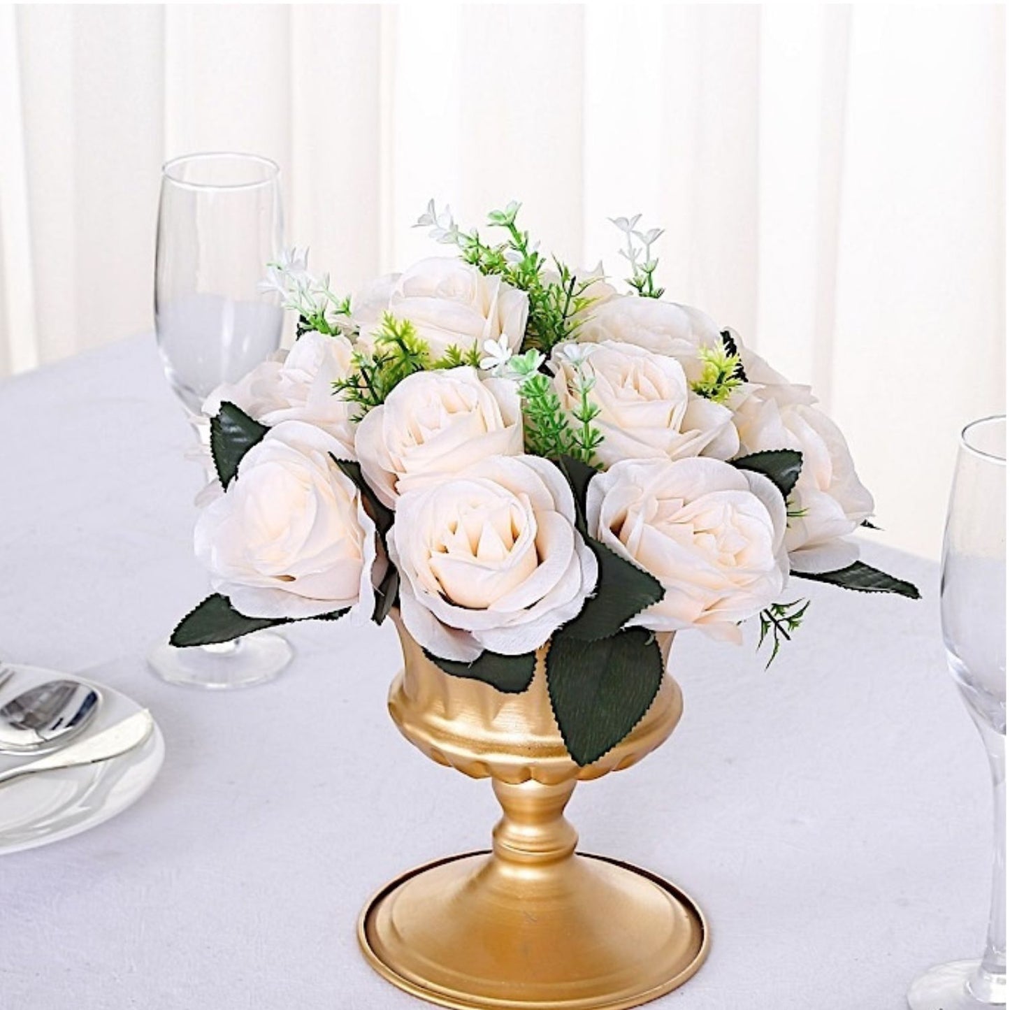 Pack of 2 Bouquets Silk Rose Flower Balls 10 Inch