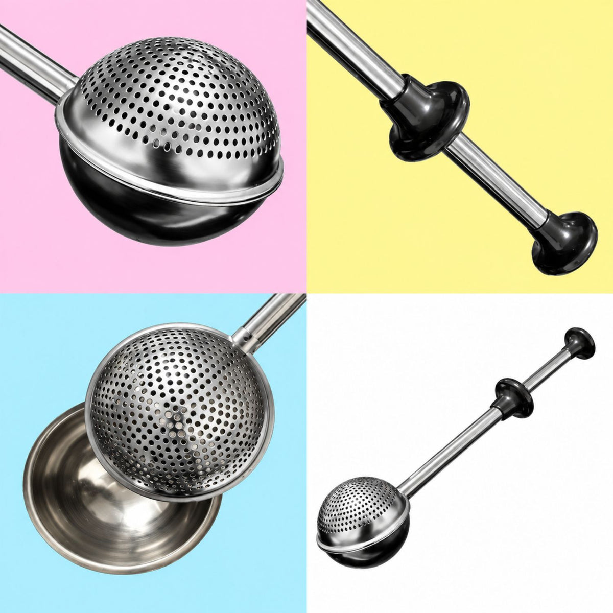 Home Collection Stainless Steel Powdered Sugar Shaker Duster with Spring Handle