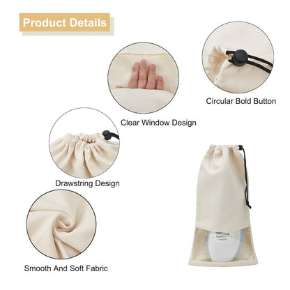 Home Collection Pack of 4 Shoe Bags with Clear TPU Window Storage Organizers