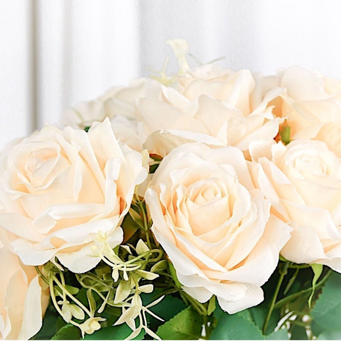 Home Collection 2 Bushes Artificial Silk Rose Flowers 18"