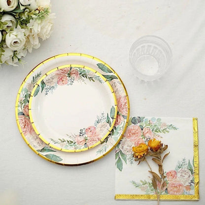 Home Collection 20-Pack White & Gold Paper Napkins 13"x13"