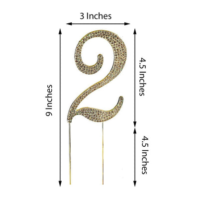 Home Collection Numbers Crystal Rhinestone Cake Topper 4.5 Inch