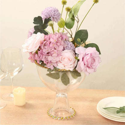 Clear Pedestal Bowl Glass Flower Vase