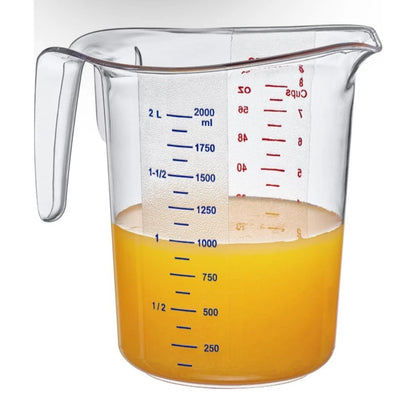 Home Collection 2 Qt Clear Plastic Measuring Cups with Graduations