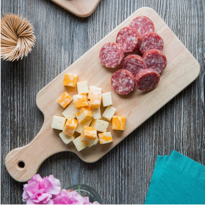 Home Collection Wooden Bread and Charcuterie Cutting Board with Handle Large 18x8x0.75 inch