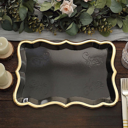 Home Collection Pack of 10 Rectangle Paper Serving Trays 14-Inch