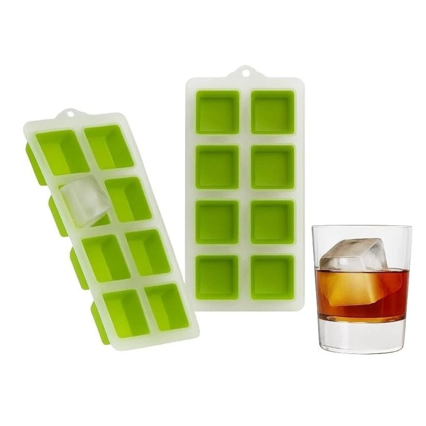 Home Collection Pack of 2 Jumbo Ice Cube Trays Green