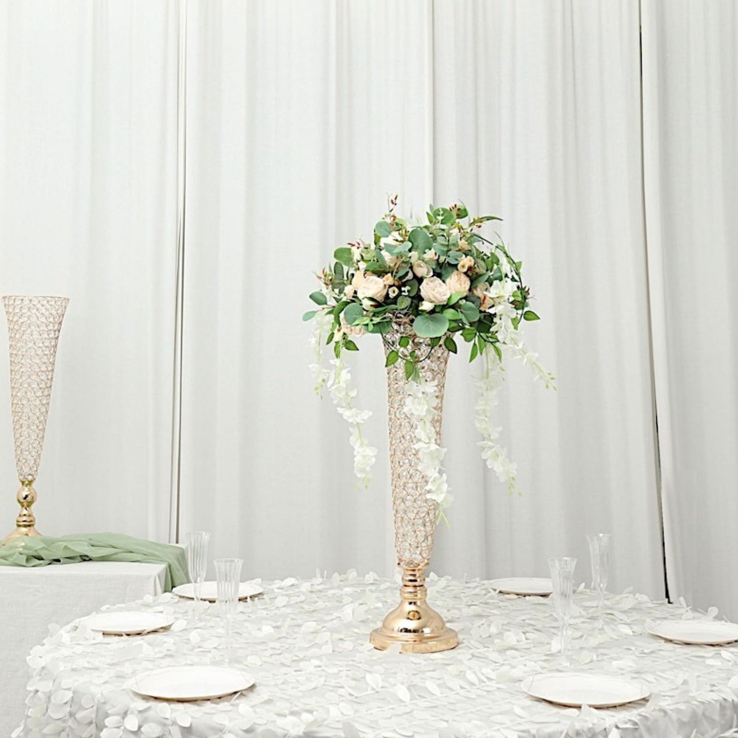 2Pcs Metal Trumpet Vases