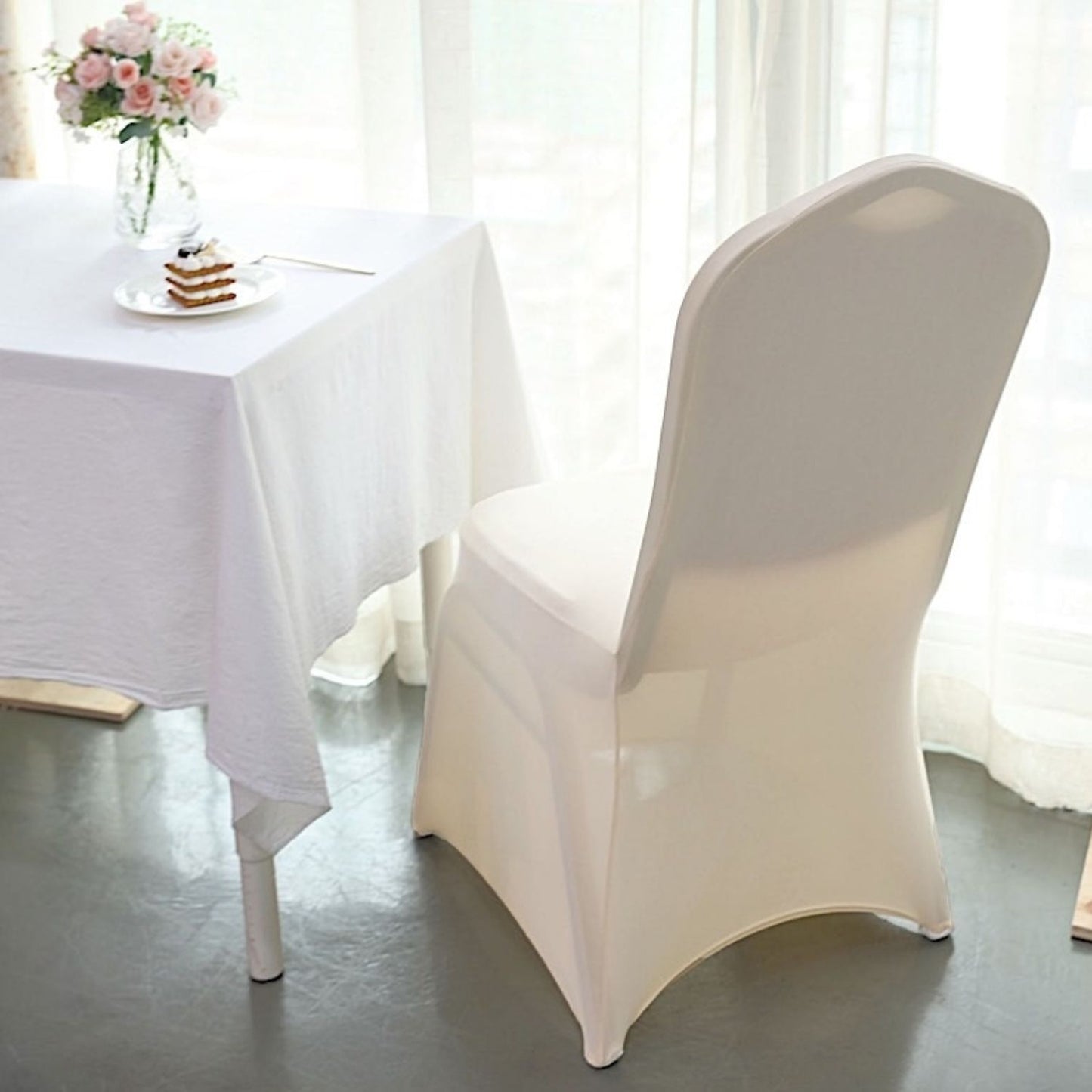 Home Collection Pack of 6 Banquet Stretch Spandex Chair Covers