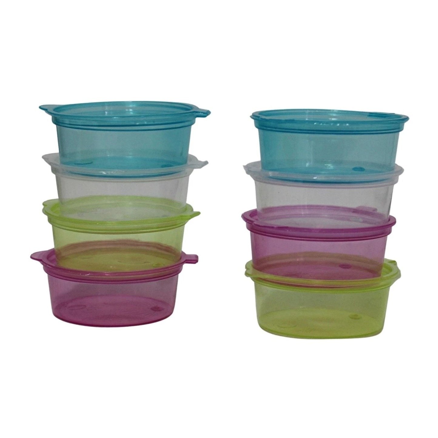 Home Collection 8-Pack Mini Round 2 oz Plastic Storage Containers