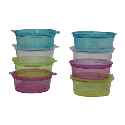 Home Collection 8-Pack Mini Round 2 oz Plastic Storage Containers