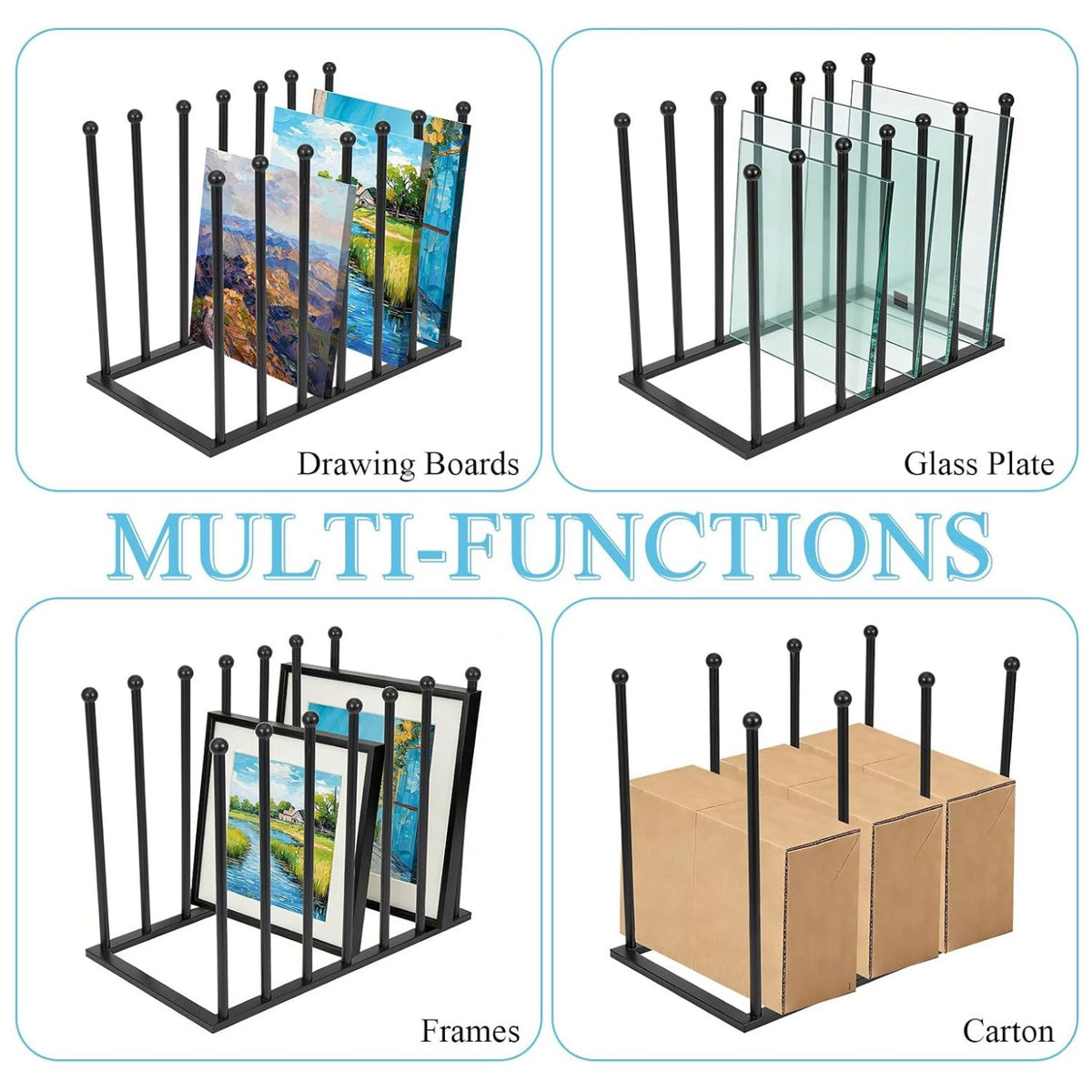 Home Collection Adjustable Multi-Tier Metal Art Drying and Canvas Storage Rack