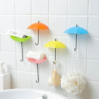 Home Collection Pack of 6 Umbrella Wall Hooks Colorful Decorative Holder