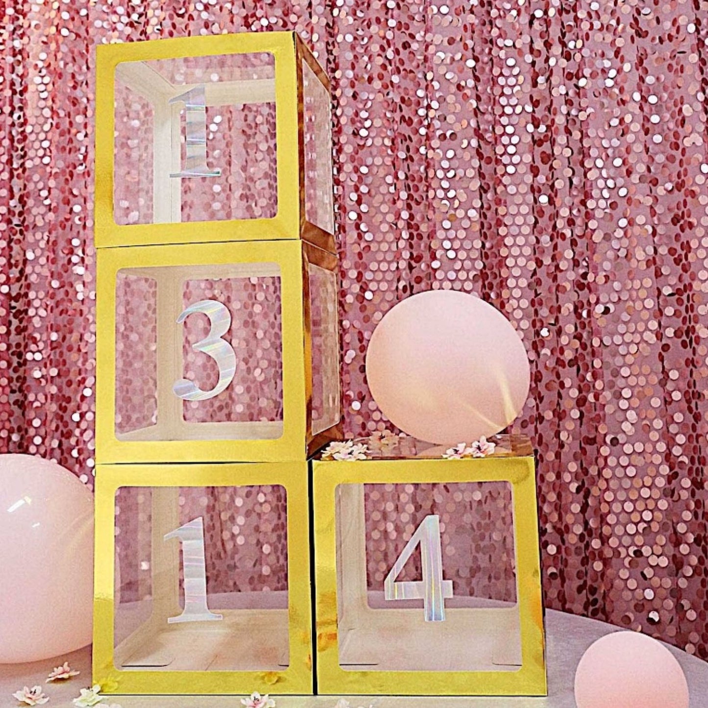 Home Collection Pack of 4 Number Stickers Backdrop Wall Decorations 5 Inch