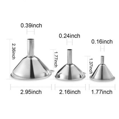 Home Collection Stainless Steel Funnel Set of 3