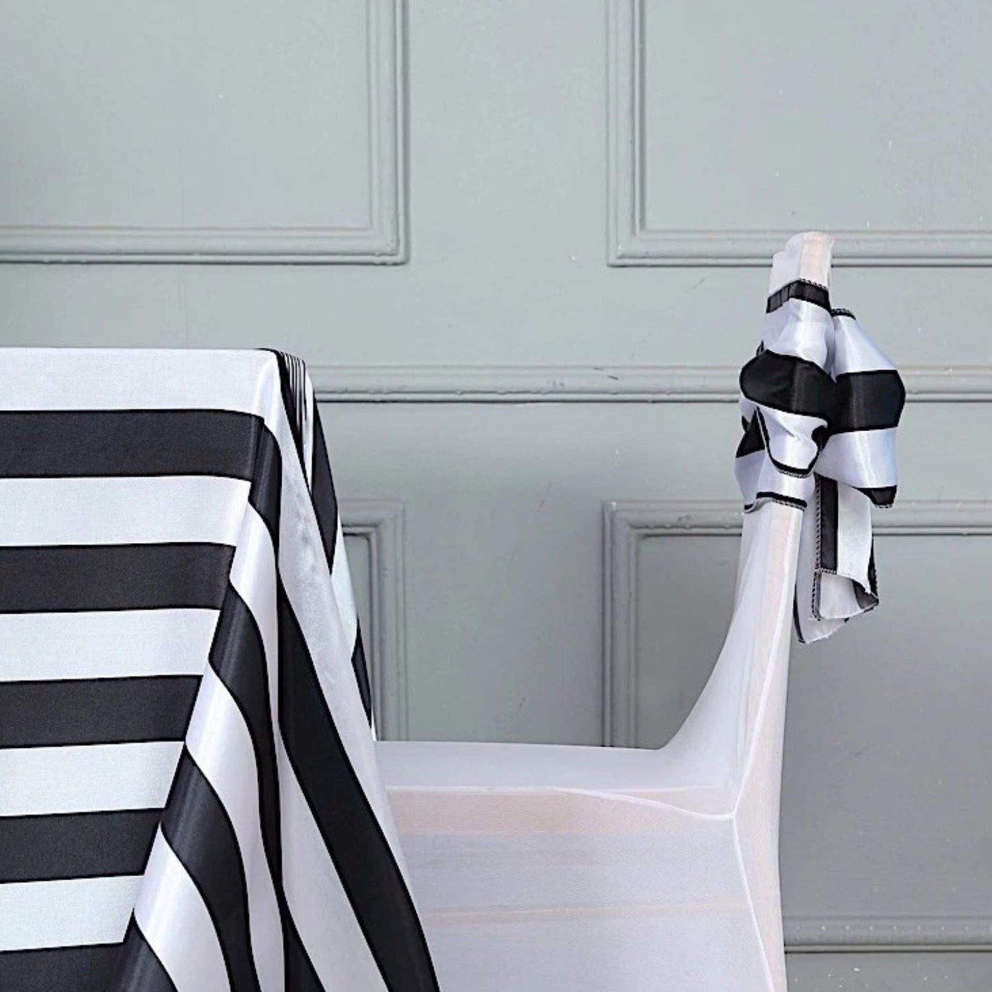 Home Collection 10Pcs Satin Stripe Chair Sashes