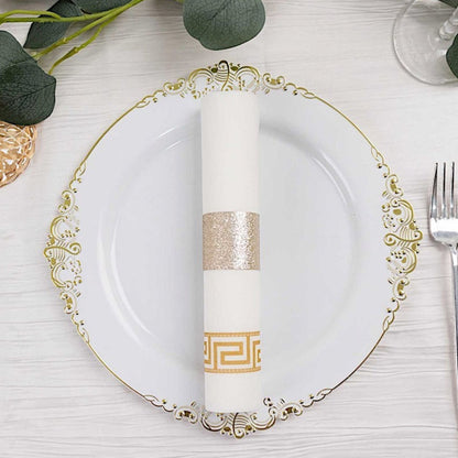 Home Collection 50Pack Disposable Glitter Paper Napkin Rings