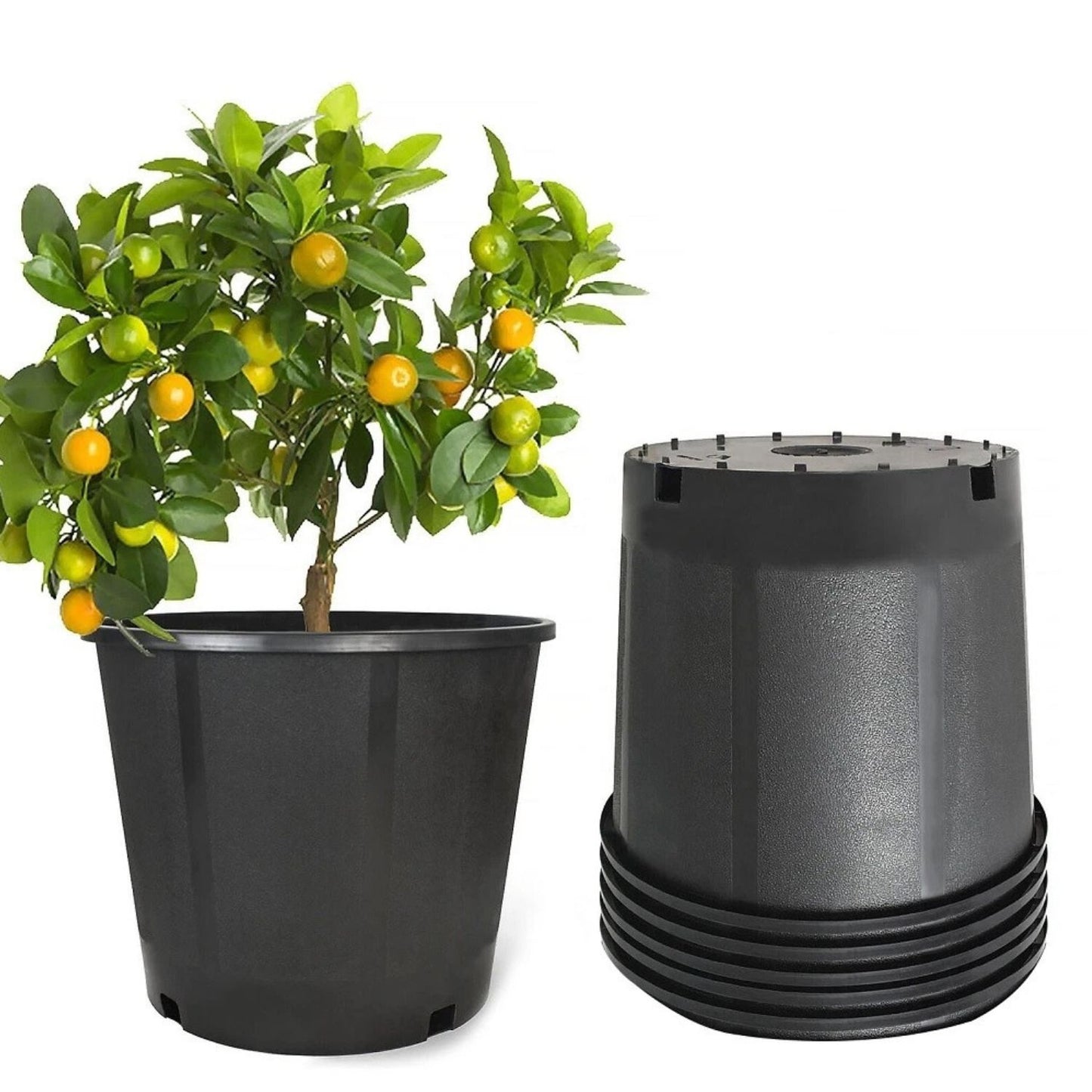 Home Collection Plastic Plant Pots Seed Starting Nursery Containers Pack of 5