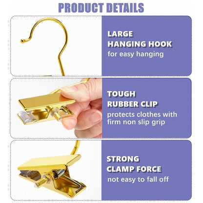 Home Collection Pack of 24 Gold Boot Clips for Closet Organization Hangers