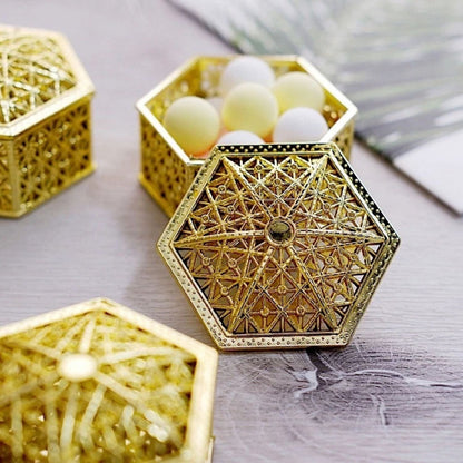 Home Collection Pack of 12 Mini Hexagon Treasure Boxes 3"