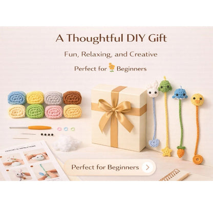 Home Collection Pack of 6 Animal Bookmark Crochet Kit for Beginners