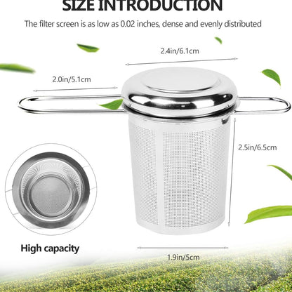 Home Collection Stainless Steel Tea Infuser with Lid and Folding Handle