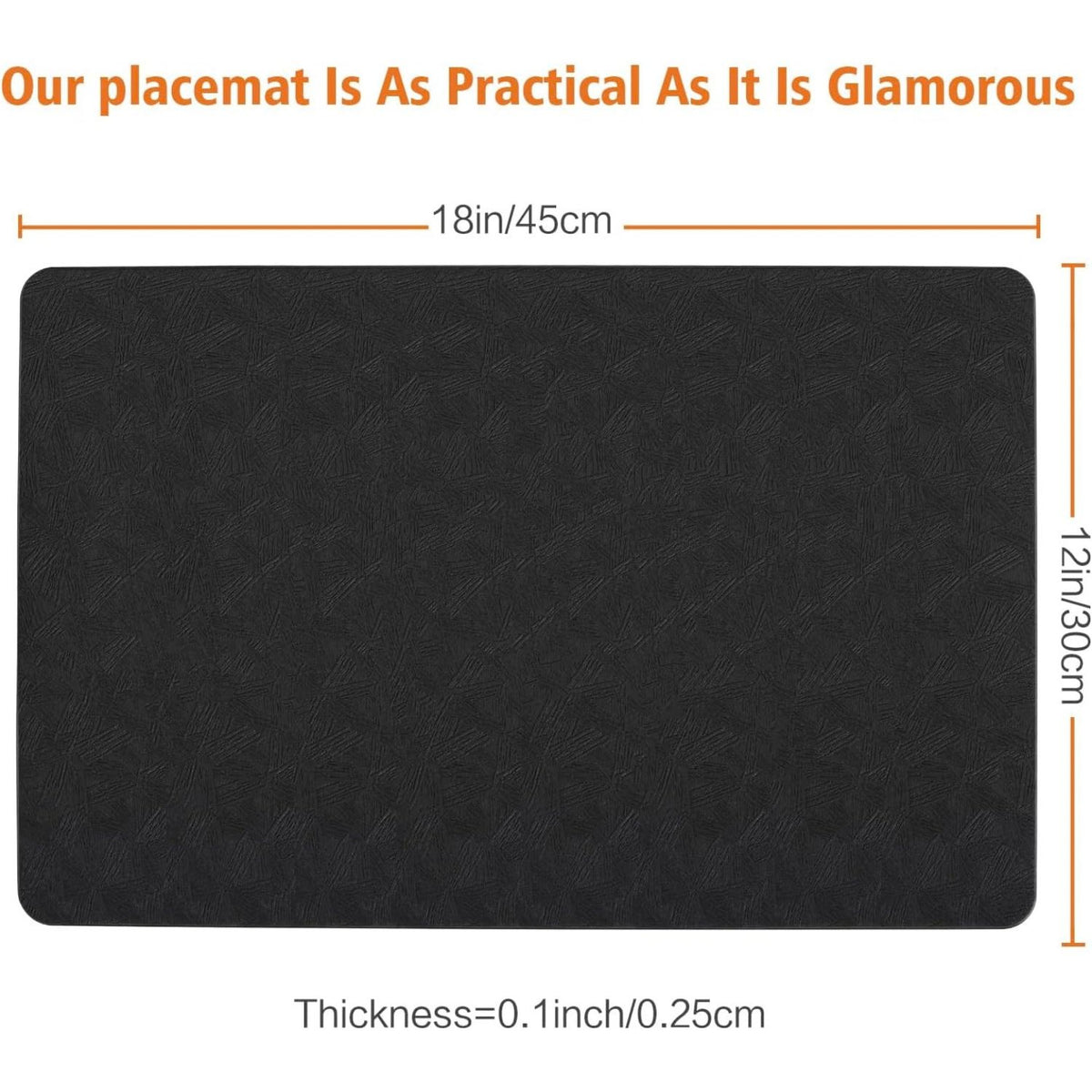 Home Collection Pack of 4 Waterproof Vinyl Leather Placemats Wipeable Dining Table Mats