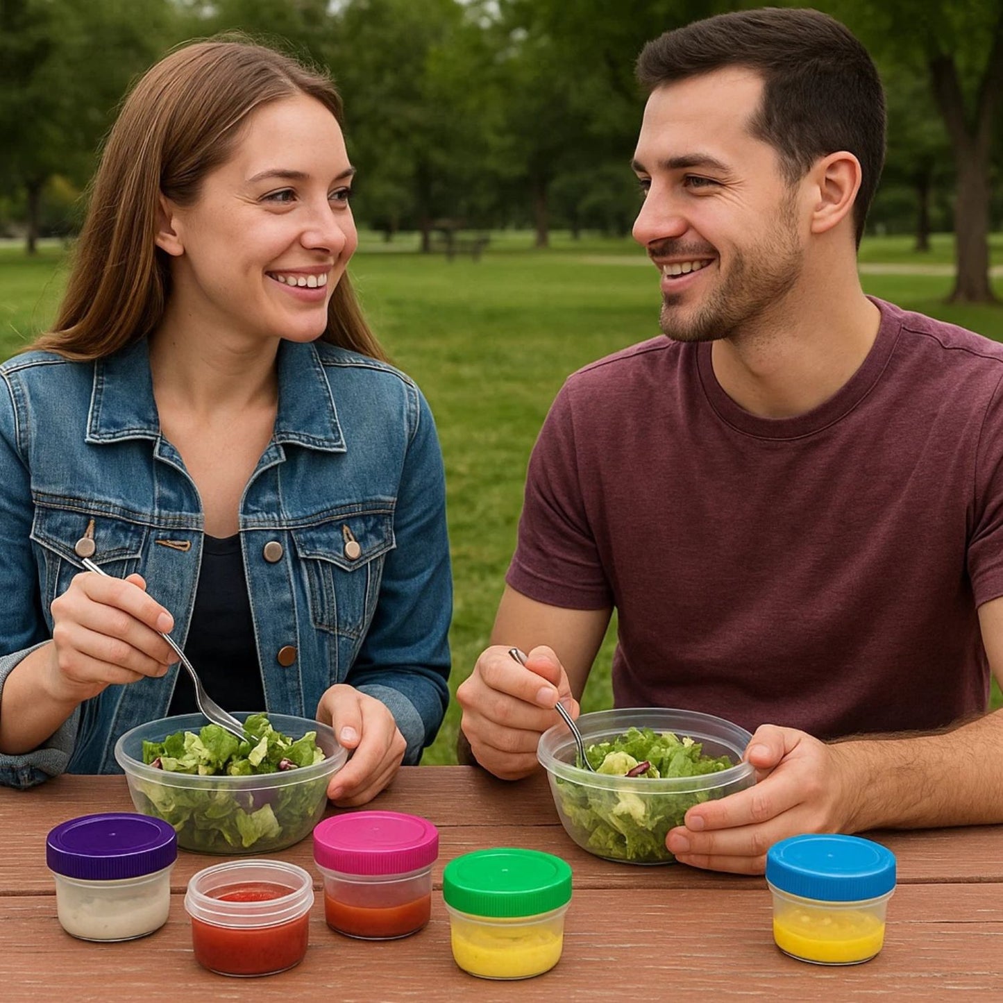 Home Collection 4-Pack Mini Condiment Cups with Lids