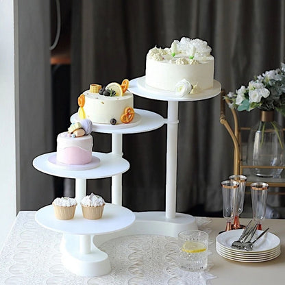 Home Collection 4 Tier White Plastic Cake Stand Cupcake Holder 17 Inch