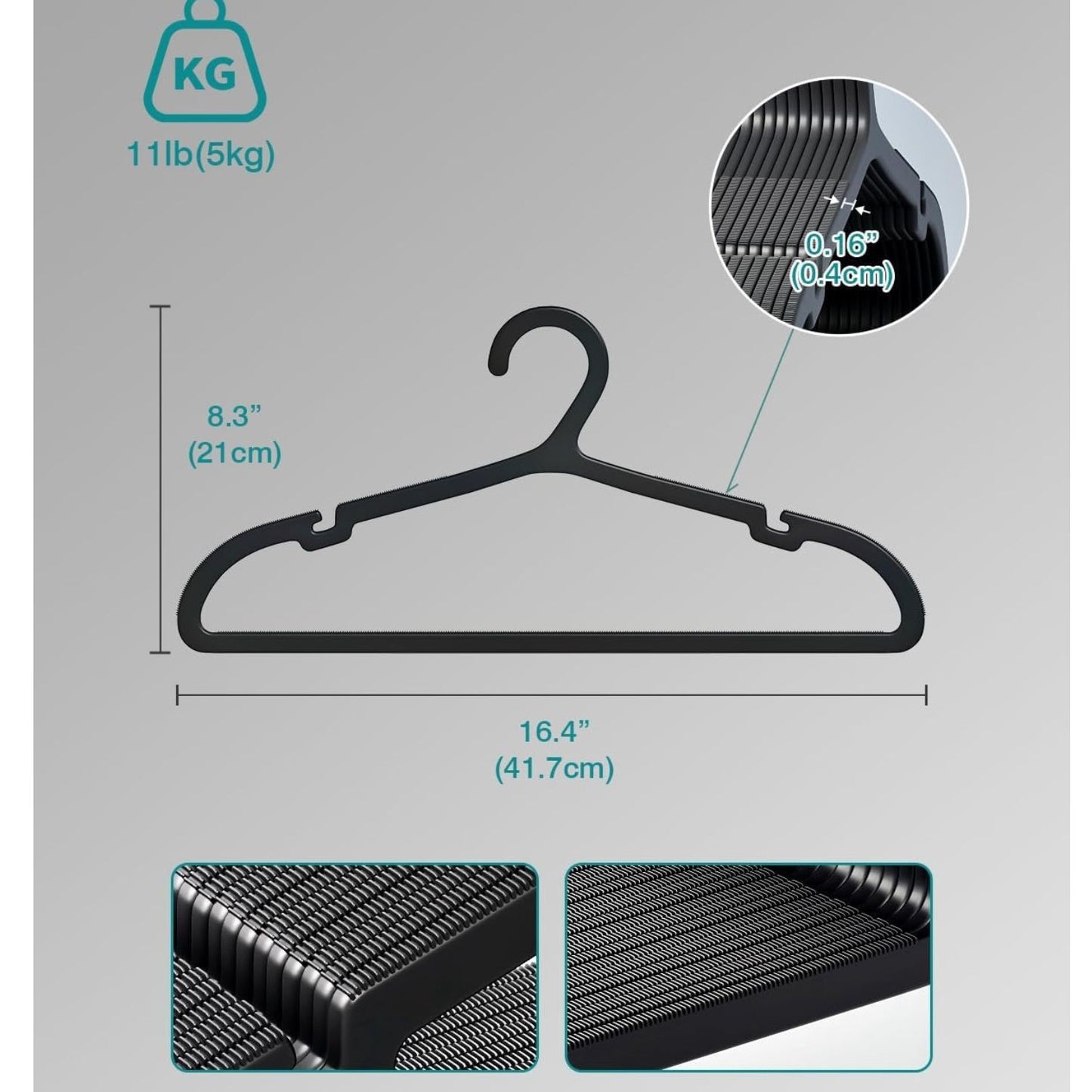 Home Collection 80 Pack Non-Slip Plastic Clothes Hangers