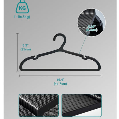 Home Collection 80 Pack Non-Slip Plastic Clothes Hangers