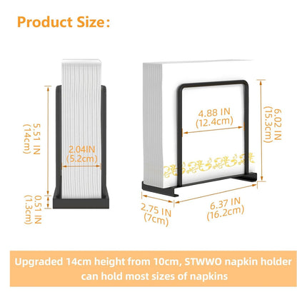 Home Collection Metal Standing Napkin Holder for Table and Kitchen Countertop