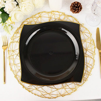 Home Collection Pack of 10 Square Plastic Salad Plates 10"