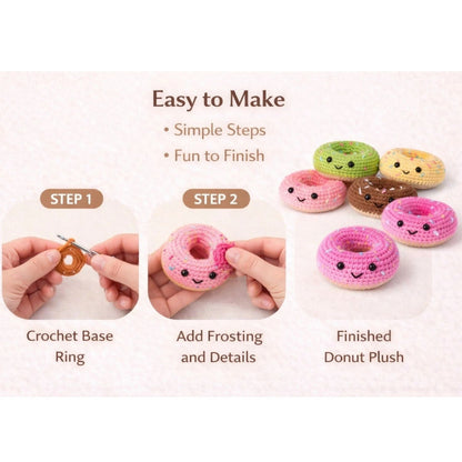 Home Collection Pack of 6 Donut Family Crochet Kit for Beginners