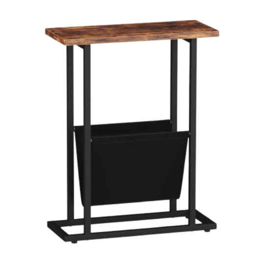 Home Collection Narrow Side Table with Magazine Holder