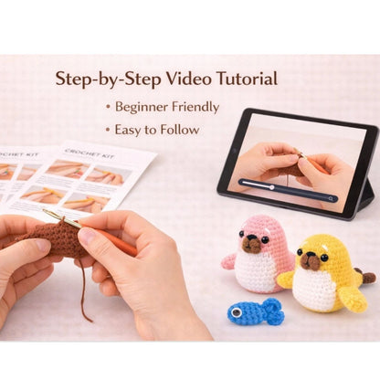 Home Collection Pack of 2 Seal Crochet Kit for Beginners