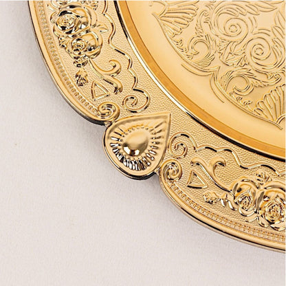 Home Collection Pack of 6 Round Floral Embossed Plastic Charger Plates 13 Inch