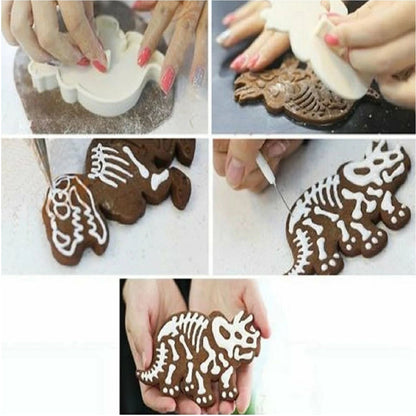 Home Collection 3Pcs Dinosaur Cookie Cutter Stampers
