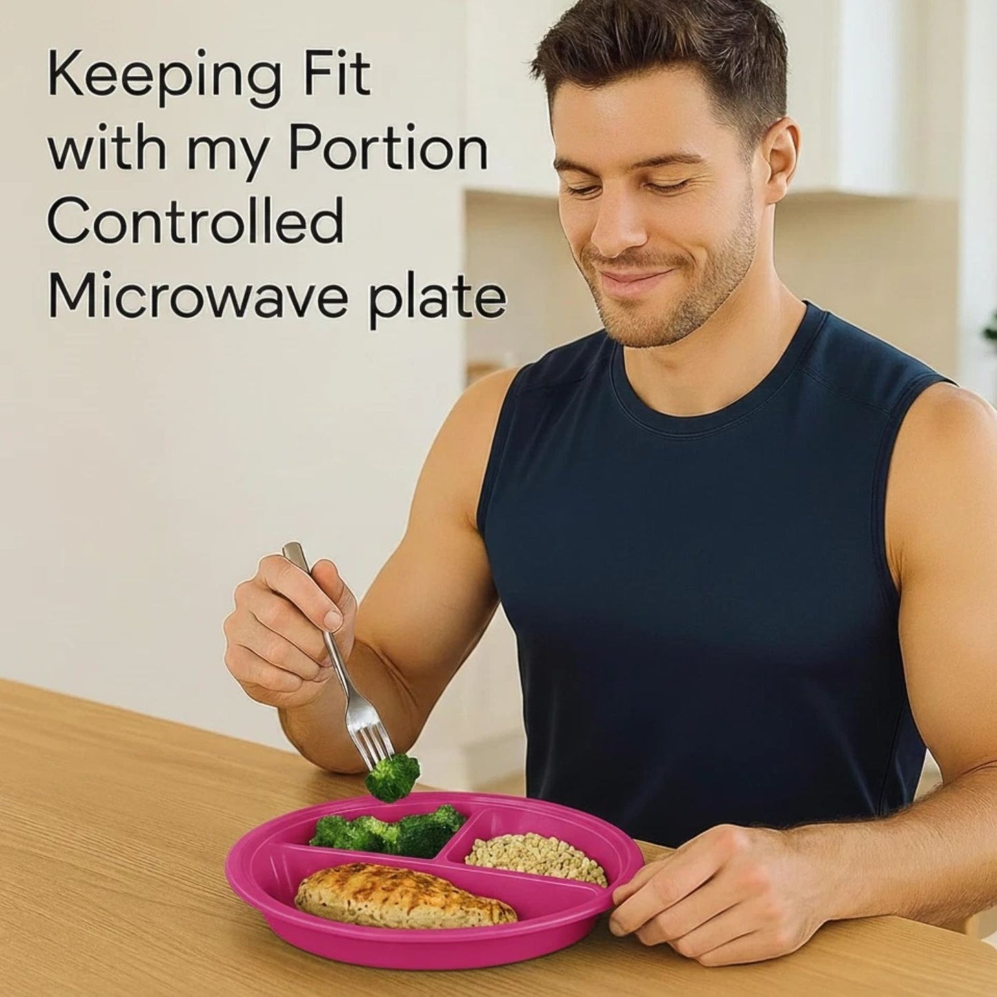 Home Collection 3-Pack Pink Divided Meal Prep Containers