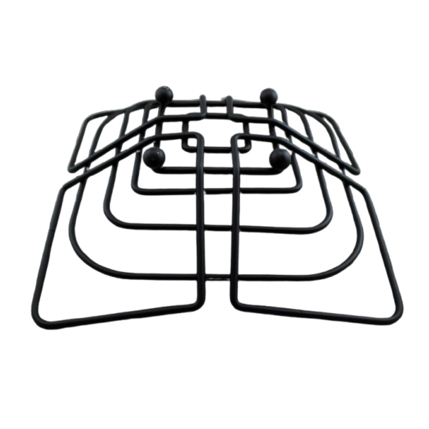 Home Collection Grid Black Metal Fruit Bowl Holder