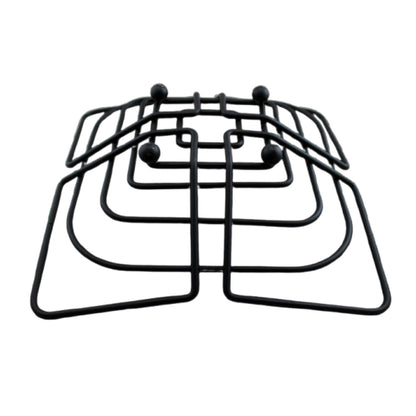 Home Collection Grid Black Metal Fruit Bowl Holder