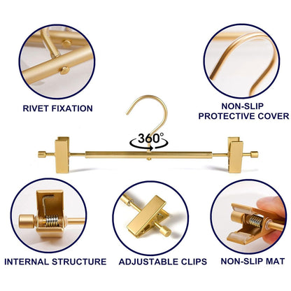 Home Collection 10 Pack Premium Matte Gold Aluminum Pants Hangers