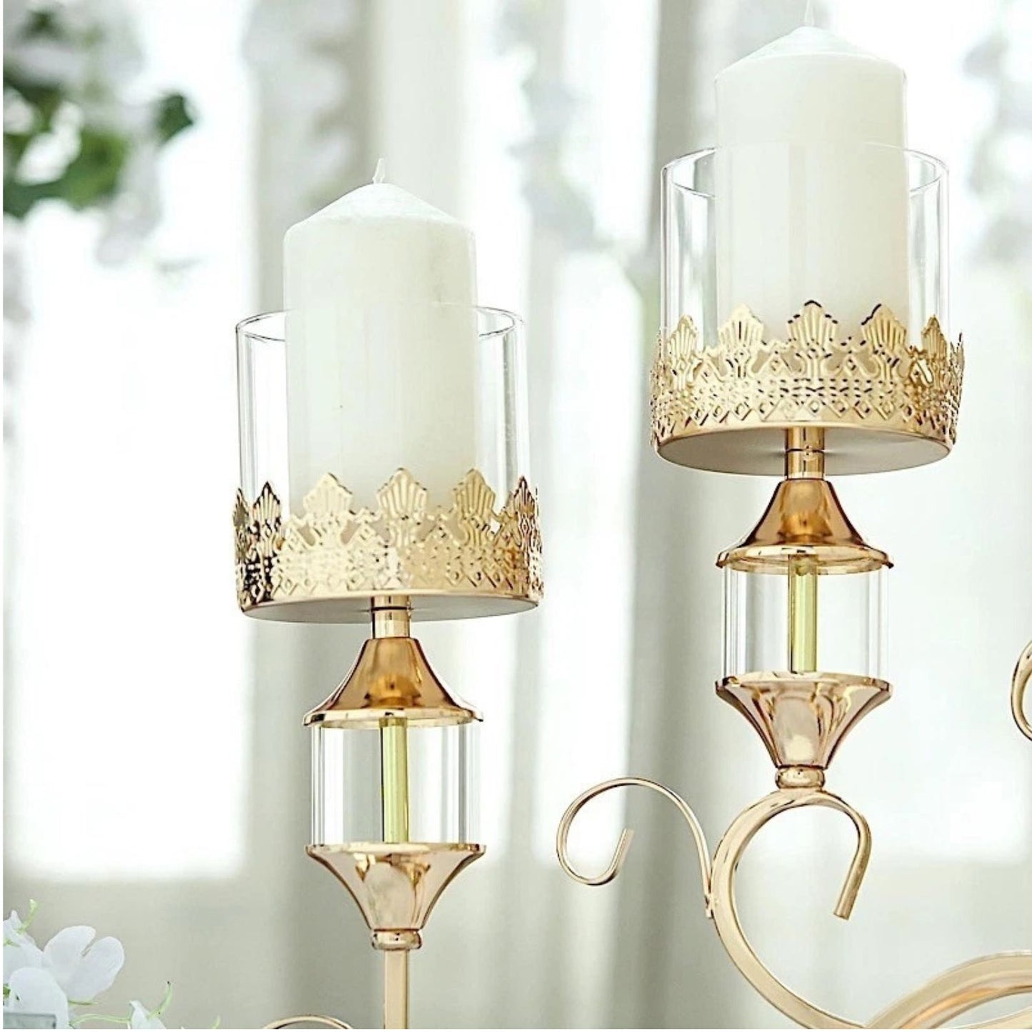Home Collection Tall Candelabra Hurricane Candle Holder for 5 Candles 18"