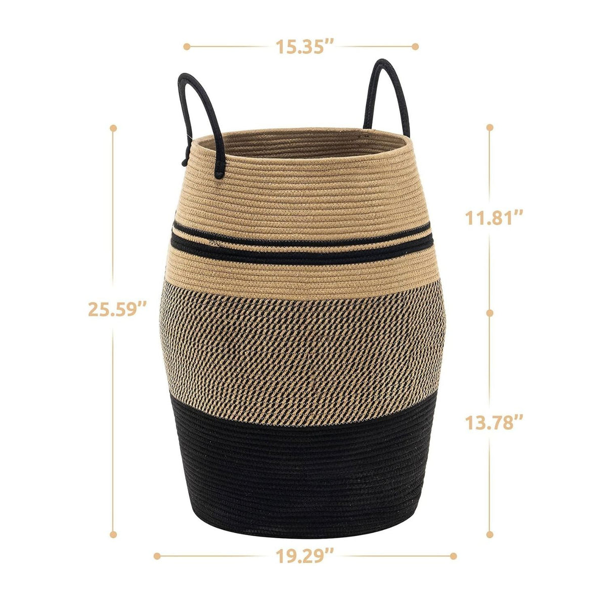 Home Collection 105L Large Woven Rope Laundry Hamper and Blanket Storage Basket