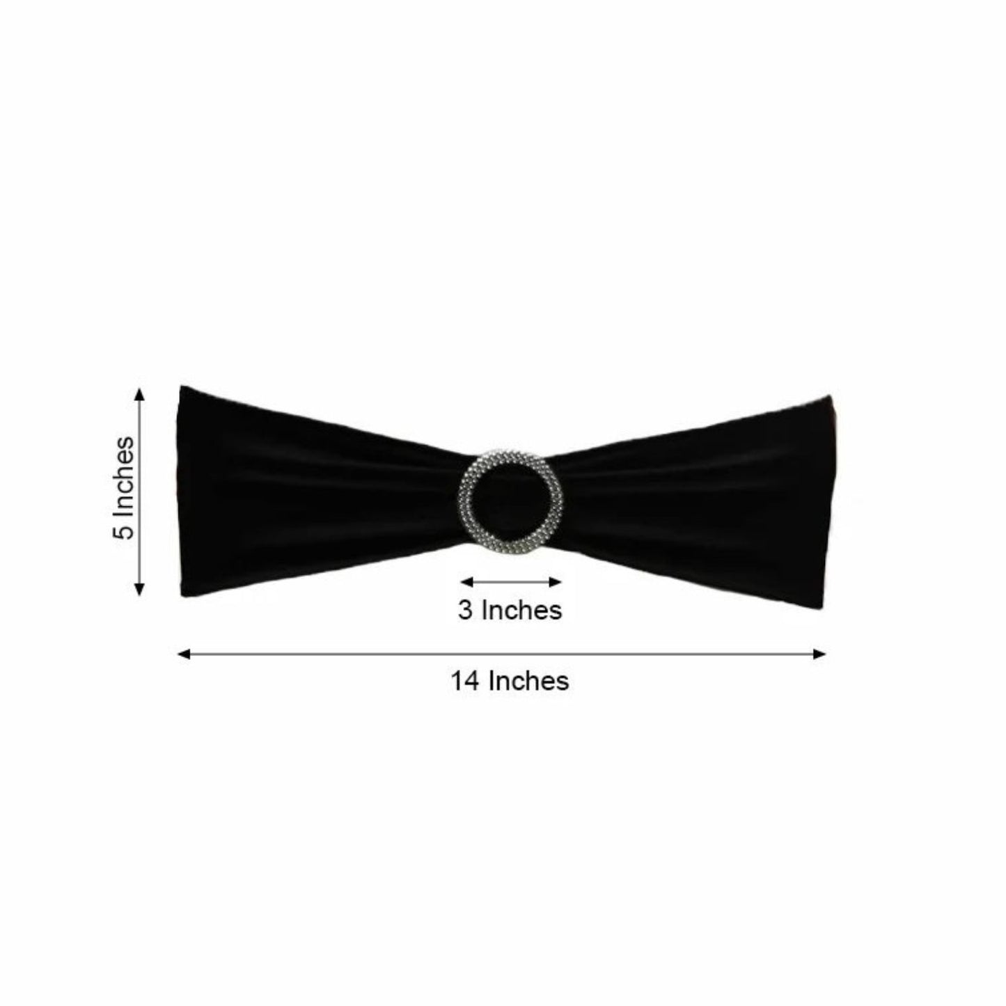 Home Collection 5Pcs Spandex Stretch Chair Sashes with Silver Diamond Ring Buckle