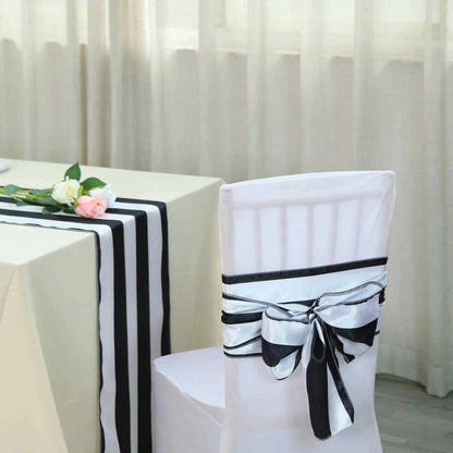 Home Collection 10Pcs Satin Stripe Chair Sashes
