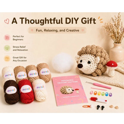 Home Collection Hedgehog Mushroom Crochet Kit for Beginners