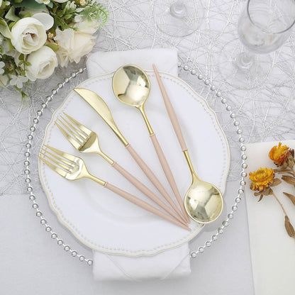 Home Collection Pack of 24 Plastic Cutlery Set Disposable Spoon Fork Knife