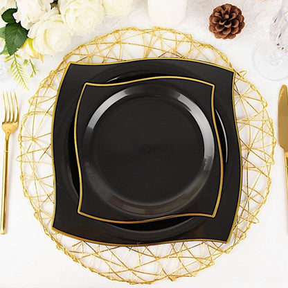 Home Collection Pack of 10 Square Plastic Salad Plates 10"