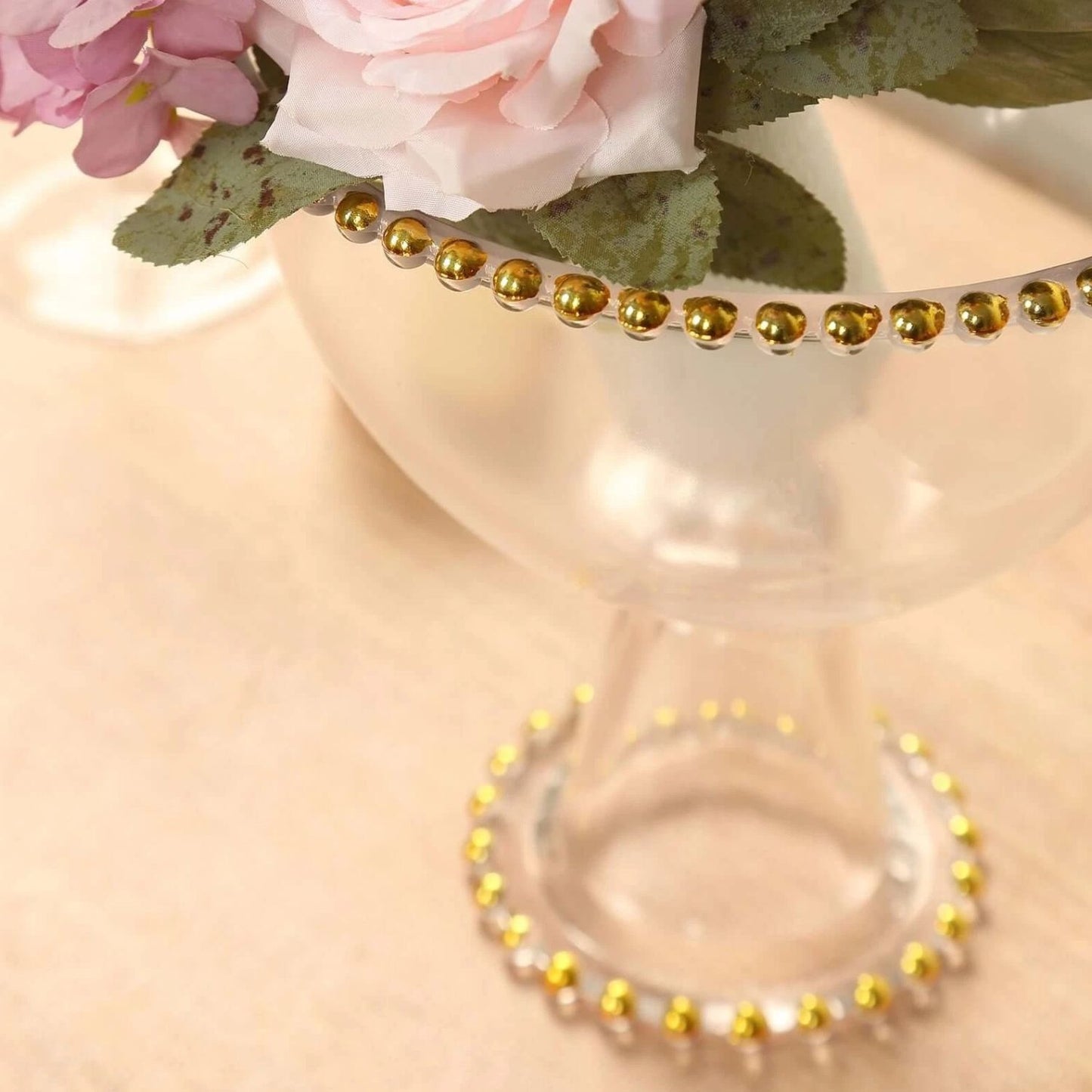 Clear Pedestal Bowl Glass Flower Vase